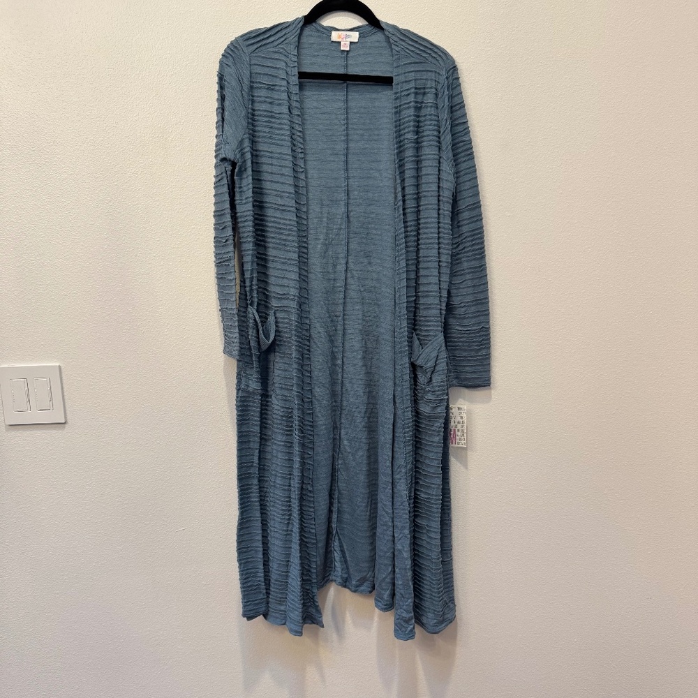 Brand New LuLaRoe Size M Dusty Blue Sarah Cardigan